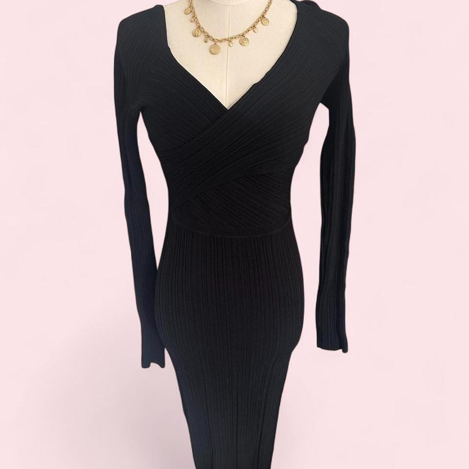 Banana Republic Ribbed Black Bodycon Dress
